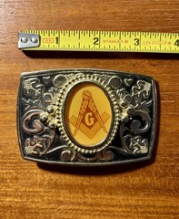 Freemason Masonic Square And Compasses Symbol Belt Buckle