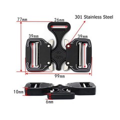 Double Buckle 38mm Belt Buckle Tactical Belt Quick Release Metal Webbing Outdoor