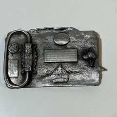 Vintage Siskiyou 1986 Steam Engine Train Belt Buckle Railroad Locomotive USA