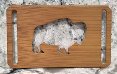 GRIP6 BELT BUCKLE – BISON / AMERICAN BUFFALO – BAMBOO WOOD LOOK – 1.5 INCH WIDE