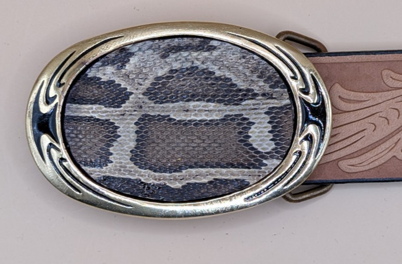 Real Floria Burmese Python Insert Belt Buckle made in USA