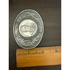 John Wayne American Vintage Silver Tone Western Oval Belt Buckle The Duke