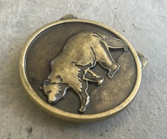 Large Bear Belt Buckle Antique Gold Grizzly Western Cowboy Rodeo Style Gift