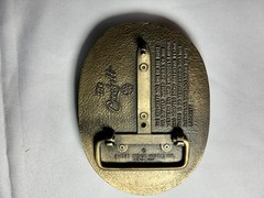 Vintage The Crockett Spinning Spur Belt Buckle Award Design Medals Western Brass