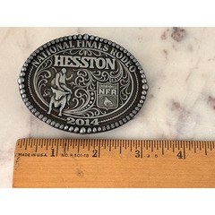 Montana Silversmiths Pewter 2014 Hesston National Finals Rodeo NFR Belt Buckle