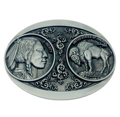 Indian Warrior Men&rsquo;s Belt Buckle Western Cowboy Native American (IW-10-S)