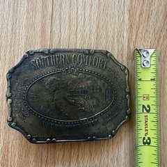 Vintage Aged Heavy Large 1970s Southern Comfort Whiskey Liquor Belt Buckle
