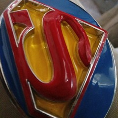 DC Comics SUPERMAN 3D Logo Metal/Enamel BELT BUCKLE!! RARE OOP!! GPGA DESIGNS!!!