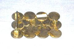 #1036 – HAND MADE BELT BUCKLE MADE OF COINS – BUFFALO NICKELS, EISENHOWER DOLLAR