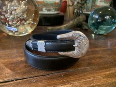 James Reid style XLWage Sterling Silver overlay Belt buckle set 29-31-✅