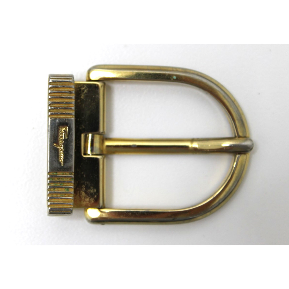 Salvatore Ferragamo Gold Tone Vintage Belt Buckle Only Tarnish As Is ITLAY