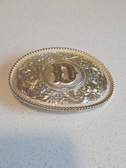 Montana Silversmiths Silver Plated Floral Oval Initial D Western Belt Buckle