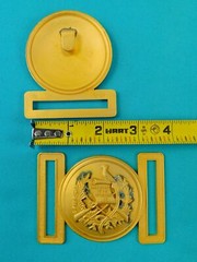 Set 2 US Guatemala Coat of Arms Gold Tone Military Army N.S. MEYER Belt Buckle L