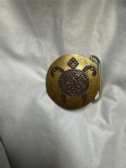 Vintage Limited Edition Kutner Brass Belt Buckle Unique Design