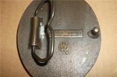 RARE VINTAGE BERGAMOT KA-BAR KNIVES OLEAN NY GRIZZLY BEAR HUNTER BELT BUCKLE EXC