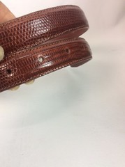 Barry Kieselstein cord sterling Silver Dog Labrador buckle Brown Lizard belt
