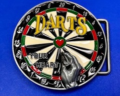 Throwing Darts – Your Heart Dart Game Love Board Sports Bar Novelty Belt Buckle