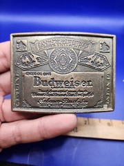 Vintage Belt Buckles Colt Revolvers & 1970s BUDWEISER Lager Beer – Brass Buckles
