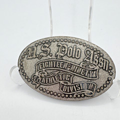 Vintage U.S. Polo Assn 18th Eventing Division Belt Buckle Silver Tone