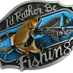 Novelty Enamel Fishing Belt Buckle Western Cowboy Buckle Metal Vintage Mens