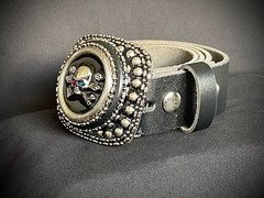“This Mortal Coil” Skull Belt Buckle OOAK Gothic Artifact Darren McNeese