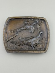 1978 Indiana Metal Craft Pheasant Belt Buckle Hunting Wildlife Hunting