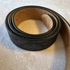 Crumrine Western LONGHORN bull Skull Belt Buckle And Leather Belt Size 44