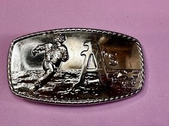 A&rsquo;s Baseball Logo Athletics Sports Oakland CA Silver Color Wide Belt Buckle