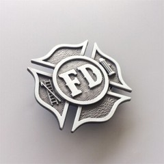 Antique Silver Vintage Style Fire Fighter Dept Hero Belt Buckle