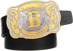 INITIAL (B) BELT BUCKLE LETTER COWBOY WESTERN RODEO TEXAS STAR Hebillas Vaqueras
