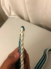 New Nylon braided Men Women Belt White Black Blue 48in Handmade No Buckle