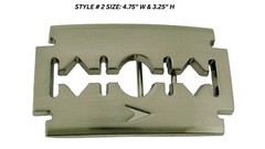Razor Blade Belt Buckles Barber Shop Hairdresser Hair Stylist Tool Silver Chrome