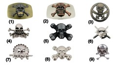 Danger Sign Halloween Costume Men Women Skull Belt Buckle Crossed Bones Pirate
