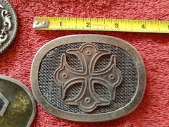 Gothic Black with Silver Cross Belt Buckles Lot Of 2