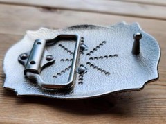 BULL HEAD LONG HORN SILVER AND GOLD WESTERN TEXAS COWBOY 3D BELT BUCKLE