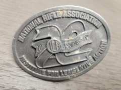 NRA BELT BUCKLE 20th ANNIVERSARY NATIONAL RIFLE ASSOCIATION INSTITUTE FOR ACTION