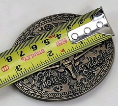 Frontier Las Vegas Hotel Casino Belt Buckle Brass Oval 3.25”x2.5” Longhorn