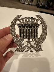 Vintage 2004 Cadillac Emblem Belt Buckle Girls Flag Crown Made In USA