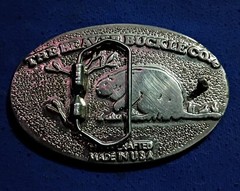 VTG Beaver Buckle Company Belt Buckle – Bass And Horse – Handcrafted Made In USA