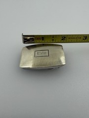 Vintage Sterling Silver 14K Gold Overlay Belt Buckle Monogram EWB 201