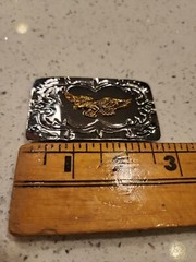 Vintage Gold 3D Eagle On Silver Scrolled Mens Belt Buckle Unbranded Hong Kong