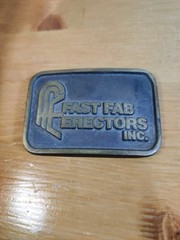 VTG BELT BUCKLE Fast Fab Erectors COMPANY Cast Metal HEAVY 2×3&Prime; Fits 1.5&Prime; Belt
