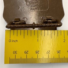 Vintage Eagle Rifle American Flag Belt Buckle Patriotic Western Bronze Tone 3D