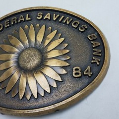 Vintage 1984 First Federal Savings Bank Newton Kansas Belt Buckle Ltd Ed #184