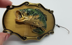 VINTAGE 1980 RAINTREE **LARGE MOUTH BASS** FISHING BELT BUCKLE