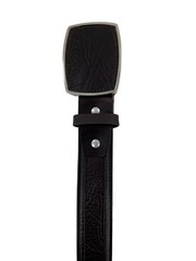 Genuine Leather Shark Skin Print Western Belt with Removable Buckle – Brown