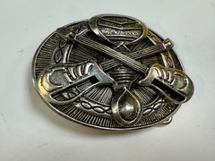 Crossed Sword&rsquo;s Weapon Gothic Punk Vibe Silver Color Silver Dagger Belt Buckle