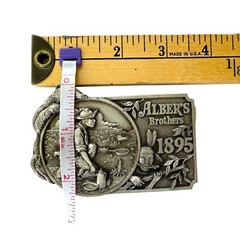 Alber&rsquo;s Brothers Vintage 1981 Belt Buckle Western Cowboy Native American Bear