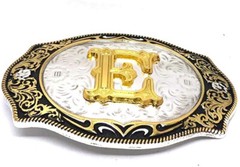 Western Belt Buckle Initial Letters A to Z Cowboy Belt Buckles for Men Women US