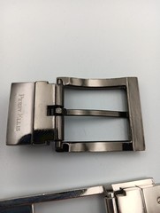 Lot of 4 Mens Assorted Designer Brands Chrome Metal Silver Belt Buckles